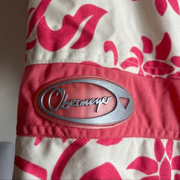 Obermeyer Delaney Luke Ski Jacket Floral Insulated Pink Youth Girls M - Picture 7 of 8